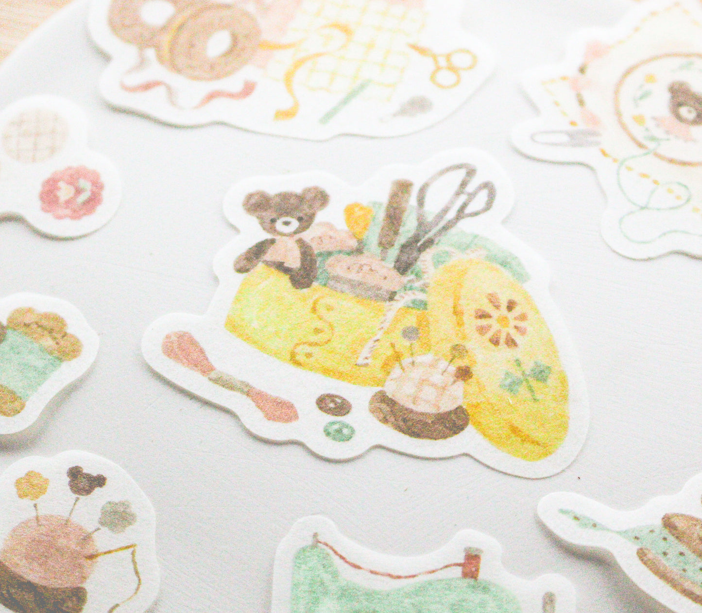 Papier Platz Bear and Rabbit Watercolour-Themed Stickers