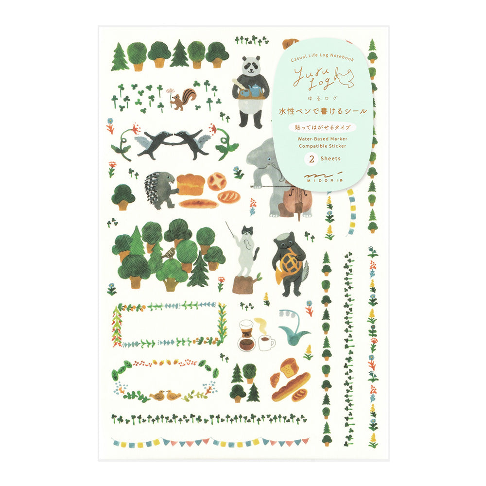 Midori Yuru Log Stickers