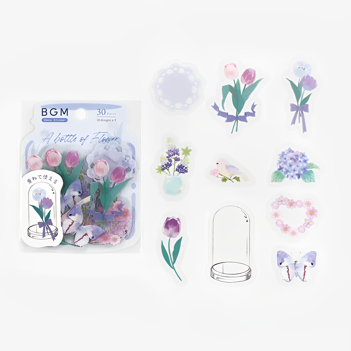 BGM Flowers in a Bottle Series Flake Stickers