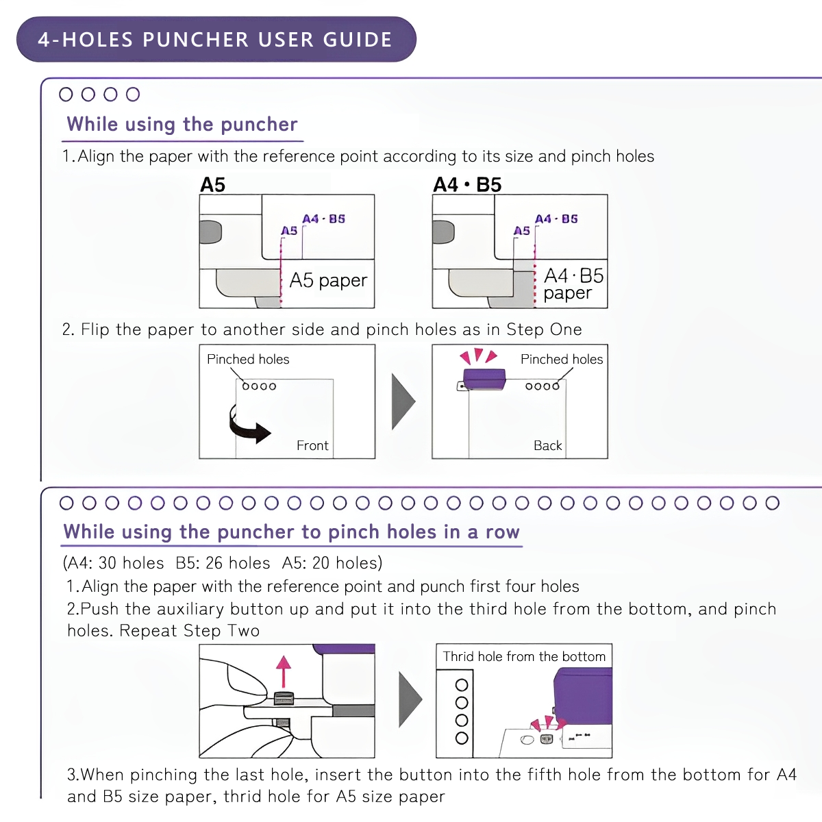 King Jim Tefrenu 4-Hole Puncher