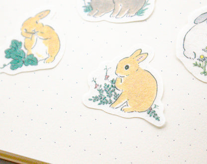 Papier Platz Rabbit and Flower Stickers