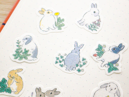 Papier Platz Rabbit and Flower Stickers