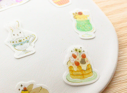 Papier Platz Rabbit Dessert Stickers