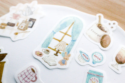 Papier Platz Bear and Rabbit Watercolour-Themed Stickers