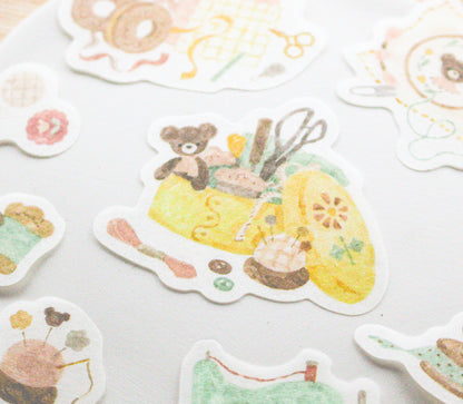 Papier Platz Bear and Rabbit Watercolour-Themed Stickers