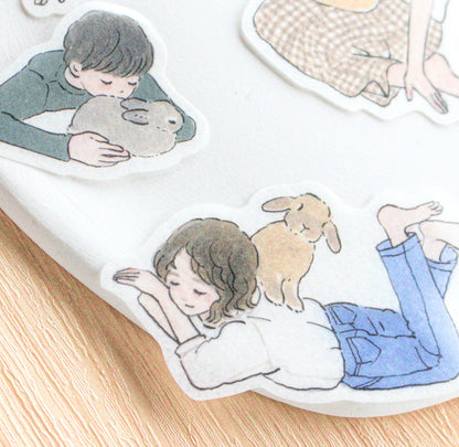 Papier Platz Rabbit and School Girl Stickers