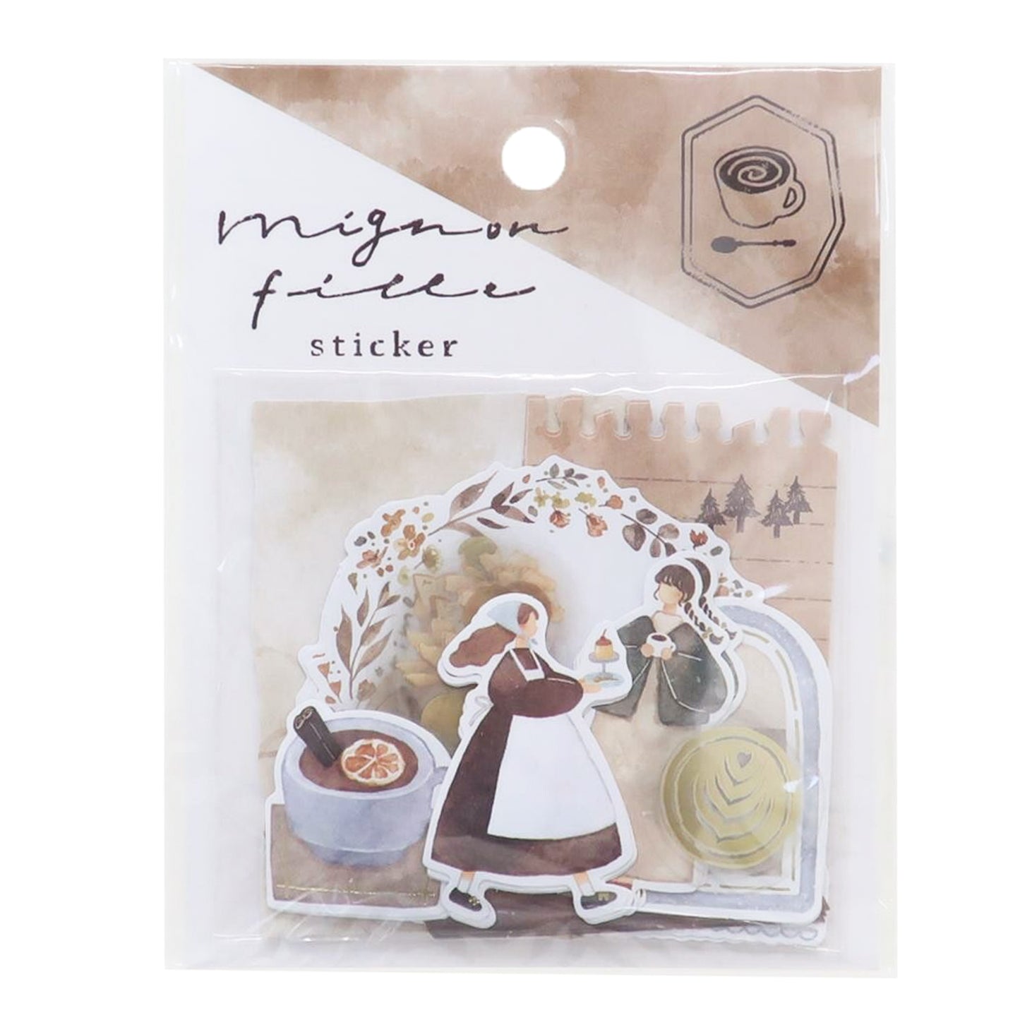 Qlia Mignon Fille Vintage Flake Stickers