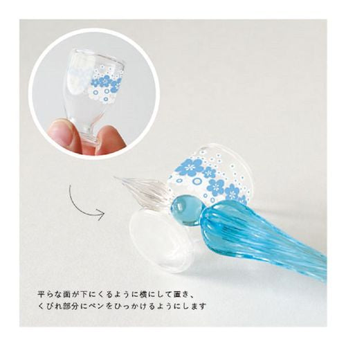 Ryuryu, Aderia Retro Glass Fountain Pen Set - Blue