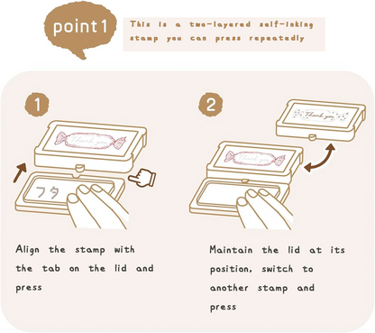 Kutsuwa Hancoco Two-layered Stamp - Long