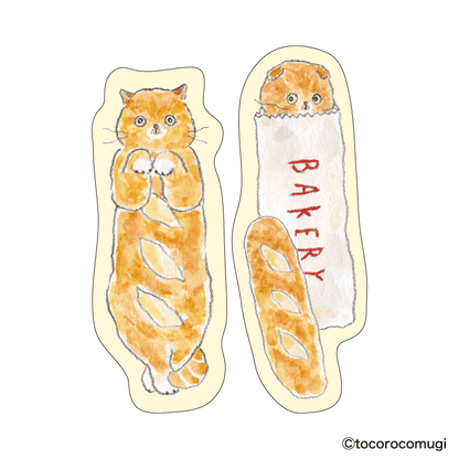 Hisago French Bread Cat Sticky Notes